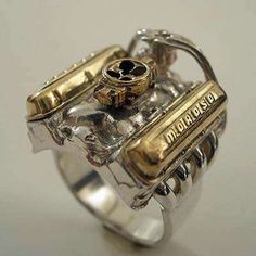 I would wear this! Gear Head, Men's Rings, Hot Rod, Hot Rods, Sake, Wedding Band, Chevy, To Look, Jeep