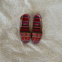 Beautiful And Comfortable Mexican Sandals. Got It As A Gift And The Size Was A Tad Small For Me :(. Brand New, Never Worn, Just Tried On. Will Fit A Size 8.5. Casual Multicolor Huarache Sandals For Summer, Casual Woven Sandals For Festival, Casual Sandals For Festival, Multicolor Woven Open Toe Sandals, Flat Multicolor Huarache Sandals For Beach, Multicolor Flat Huarache Sandals For Beach, Mexican Sandals, Got It, Flat Shoes Women