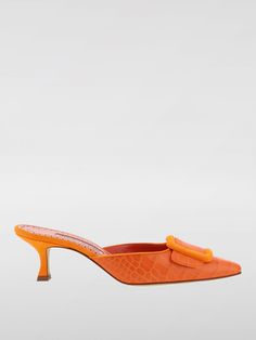 Pumps MANOLO BLAHNIK Woman color Orange Orange Pumps, Manolo Blahnik Pumps, Manolo Blahnik Heels, Blahnik Shoes, Manolo Blahnik Shoes, Italian Fashion Designers, Shoes Woman, Italian Fashion, Woman Colour