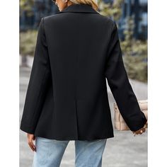 Black Padded Shoulder Single Button Slim Fit Blazer Slim Fit Blazer, Slim Fit Blazers, Black Blazer, Belleza Natural, Women Collection, Classic Black, All Black, Essence, Long Sleeve Blouse