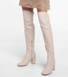 Block Heel Knee High Boots Vegan Leather Upper Heel Height: 6 cm / 2.4 inch (Approx.) Shaft Height: 52 cm / 20.8 inch (Approx.) Calf Circumference: 34 cm / 13.4 inch (Approx.) Beige Leather Knee-high Winter Boots, Elegant Beige Knee-high Boots For Work, Beige Leather Knee-high Boots With Pointed Toe, Elegant Beige Knee-high Boots For Fall, Beige Leather Knee-high Boots With Comfort Fit, Beige Leather Knee-high Boots Medium Width, Beige Leather Knee-high Heeled Boots, Elegant Beige Pointed Toe Knee-high Boots, Beige Knee-high Heeled Boots For Formal Occasions