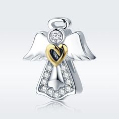 925 Sterling silver charm the love angel fits Pandora charm and European charm bracelet Charm 925 Sterling Silver Double Color Heart Guardian Angel Beads Charm fit for Original Women Item specifics Fine or Fashion: Fashion Item Type: Beads Material: Metal Item Shape: Heart Shape Metals Type: 925 Sterling Silver Model Number: GXC747 Outer Diameter: 13mm Item Weight: 2.9g Material: 925 Sterling Silver Guaranty: 100% 925 Sterling Silver ,if not ,full refund Gift for: Girlfriend ,Wife,Family ,Daught Bead Accessories, Angel Charm, Bracelet Pandora, Dog Pendant, Fitness Bracelet, Bracelet Diy, Silver Feather, Silver Accessories, Pandora Bracelets