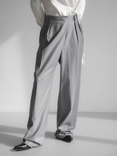 High rise trouser with wide leg and an unbalanced fly at waistband. Creates a stunning silhouette and interesting design. Model is in MINUSEY S. ✔️ Free worldwide express shipping over $100✔️ Loved by 6,500+ customers✔️ Limited edition collections, maximum style⠀⠀⠀⠀⠀⠀⠀⠀⠀Stay ahead of the trend with can’t-find-anywhere-else staples. Your closet will thank you 💕 * MINUSEY S = EU 34, US 2* MINUSEY M = EU 36, US 4* 10% Wool / 60% Polyester / 28% Rayon / 2% Spandex* Dry clean* Made in Korea - Model Height: 172cm/5'7" (US2, EU34) Modern Baggy Pants For Workwear, Elegant High Waist Baggy Pants, Baggy High-waisted Wide Leg Pants For Formal Occasions, Modern Wide Leg Pants With Loosely Fitted Hips, Formal Baggy Wide Leg Pants, Elegant Baggy Straight Leg Dress Pants, Modern Baggy Wide-leg Pants, Elegant Baggy Straight Dress Pants, Elegant Baggy Wide Leg Pants For Work