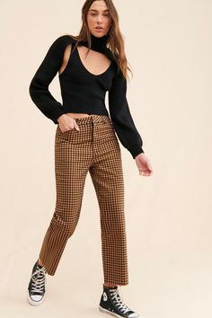 Rent Thurston Pants from Nuuly. Pick 6 items for $98/month. Free shipping + returns. Winter Pants, Wool Winter, Plaid Pants, Pants Pattern, Low Back, Casual Pants, Work Wear, Cute Outfits, Jumpsuit