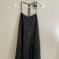 Nastygal Black Sequin Party And/Or Cocktail Dress. Size Small, Can Fit A Small Or Medium. Tags Still Attached. Dress Has T-Back Straps, With Wide V-Neck That Covers Chest. Dress Hits Right Above Knee For Females 5'5" And Below. Great For Parties, Girls Night Out, Clubbing, Or Cocktail Dress. Sleeveless Party-ready Mini Dress For Prom, Black Backless Mini Dress For Prom, Backless Black Mini Dress For Prom, Black Sequined Mini Dress For Prom, Black Sequin Dresses For Night Out, Flirty Black Prom Dress, Sleeveless Party-ready Cocktail Dresses, Party-ready Sleeveless Cocktail Dresses, Black Mini Dress For Prom Season Night Out