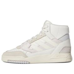 (WMNS) Adidas Originals Drop Step SE 'White Beige' HR1418 - KICKS CREW Cream High-top Sports Sneakers With Laces, Cream High-top Sneakers With Laces For Sports, Off White High-top Sports Sneakers, Cream High-top Sneakers For Sports, Sporty Cream High-top Sneakers, Cream Athleisure Sneakers For Streetwear, White Lace-up Sneakers With Three Stripes, White Adidas Mid-top Sneakers, White Adidas Logo Mid-top Sneakers