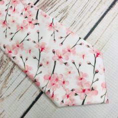 Cherry Blossom Tie, Pink Floral Tie, Necktie, Cherry Blossom Necktie, Cherry Blossom Wedding, Japanese Cherry Blossom - Etsy White Formal Ties For Spring, Elegant White Ties For Spring, Elegant White Spring Ties, White Floral Suit And Tie Accessories For Spring, White Floral Print Suit And Tie Accessories For Spring, Elegant Tie As A Spring Gift, Elegant Ties For Spring Gifts, Elegant Spring Ties As A Gift, Spring Wedding Suit And Tie Accessories, Floral Print