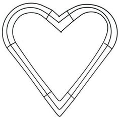 the outline of a heart shaped frame with lines going through it to form an image