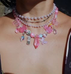 handmade pink crystal butterfly layers necklace,Y2Ks 90's style, bunny bear,fairycore,pearls,custom jewelry. 36+5cm Butterfly Layers, Pretty Jewelry Necklaces, Crystal Butterfly, Idea Board, Funky Jewelry, Cute Necklace, Girly Jewelry, Jewelry Inspo, Raw Crystal