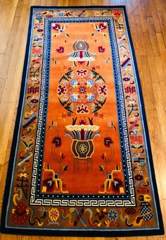 This beautiful traditional Tibetan rug is made in Nepal. it is made out of pure Tibetan sheep wool, hand spun wool, vegetable color and hand knotted. Everything done by hand. This has special color combination which is traditionally used in Monastery temple and meditation room. If the color is not too bright than it will look wonderful for your living room bedroom too. For Tibetans it is perfect for every rooms, because we do not have to match color. It is very beautiful rug. Size is 3x6 feet Tibetan Rug, Tibetan Rugs, Knotted Rugs, Meditation Room, Hand Spun Wool, Sheep Wool, Hand Spinning, Nepal, Beautiful Rug