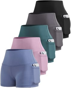 PRICES MAY VARY. √ HIGH QUALITY FABRIC——This spandex shorts are made of the most suitable fabric (75% polyester + 25% spandex), which makes them more comfortable and has the function of absorbing sweat and breathable, Even though been washed several times over,it's also with no pilling √ CONVENIENT POCKETS——The yoga shorts with two side pockets and an invisible pocket make it easy to carry your keys, cell phone, and credit cards, The side pockets are big enough to fit a 6.5” phone, If you like l Cheap Cropped Seamless Sports Bra, Cheap Pink Sports Bra For Workout, Cheap Mid-thigh Length Sports Bottoms, Cheap Sports Bottoms Mid-thigh Length, Cheap Pink Sports Bra For Running, Cute Stretch Bottoms At Cheap Price, Cheap Sporty Bottoms With Multiple Pockets, Gymshark Pink Sports Bra, Cheap Pink Sports Bra