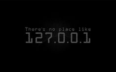 there's no place like 1230j on this black background with white text