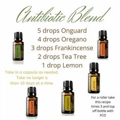 Doterra Oil Blends, Doterra Antibiotic Capsule, Essential Oil Antibiotic Capsule, Essential Oil Capsule Recipes, Essential Oil Roller Bottle Recipes, Doterra Oils Recipes, Essential Oil Usage, Doterra Essential Oils Recipes