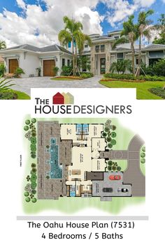 the oahu house plan 75134 4 bedroom / 5 bath