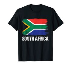 PRICES MAY VARY. This South Africa flag pride vintage heritage patriotic born South African roots design is perfect gift for travel visit vacation. Great present for wife husband grandpa grandma friends and family. South Africa Country Love Gifts People who love sport teams support dad mom kids youth toddler children boys girls clothes, party costumes, outfits, and apparel are sure to love this item. Awesome for birthday party or Christmas gifts. Lightweight, Classic fit, Double-needle sleeve an South African Gifts, Roots Design, South Africa Flag, Grandma Friends, Wife Clothes, Africa Flag, Flag Pride, Presents For Wife, Party Costumes