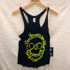 Iron Fist Too Fast Racerback Tank Top, Size Small. Too Young To Die, Too Fast To Slow Down. Brand New With Tag. Casual Racerback Tank Top For Streetwear, Edgy Racerback Top For Streetwear, Yellow Grunge Tops For Summer, Yellow Grunge Top For Summer, Edgy Workout Tank Top For Summer, Edgy Summer Workout Tank Top, Yellow Grunge Tops For Streetwear, Black Punk Racerback Tank Top, Punk Black Racerback Tank Top