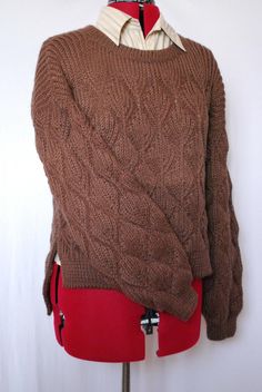 Oversized hand knit sweater brown warm jumper | Etsy Hand Knitted Jumpers, Hand Knit Sweater, Style Reference, Sweater Brown, Awesome Gifts, Big Gifts, Handmade Ideas, Hand Knitted Sweaters, Etsy Favorites