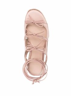 Espadrille Sandals, Lace Up Flat, Rose Pink, Pink Roses, Calf Leather, Ankle Strap, Open Toe, Rubber Sole, Espadrilles