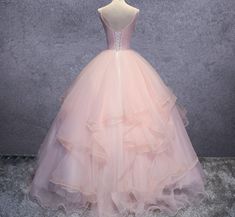 Step into a world of fairytale elegance with this Pink Ball-Gown Organza Floor-Length Prom Dress. This ball gown is made from luxurious organza, the soft pink hue adds a touch of romantic charm, while the intricate appliqued lace and delicate beading embellishments bring a sophisticated sparkle. A lace-up back ensures a perfect fit, making this gown an ideal choice for any prom or formal occasion. Details: Silhouette: Ball-Gown Style Fabric: Organza Fabric Color: Pink Color Length: Floor-Length Pink Ball Gown, White Homecoming Dresses, Blue Homecoming Dresses, Gown Style, Floor Length Prom Dresses, Dresses Quinceanera, Evening Dresses Cocktail, Organza Fabric, Bateau Neckline