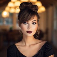 50 Trending Wispy Bangs Hairstyles to Try This Year Hairstyle For Medium Hair With Bangs, Hairstyle Long With Bangs, Side Bangs Wedding Hairstyle, Updos For Hair With Bangs, Beautiful Updos For Medium Hair, Side Part With Wispy Bangs, Small Forehead Hairstyles Long Hair, Updo With Side Swept Bangs, Long Side Bangs Ponytail