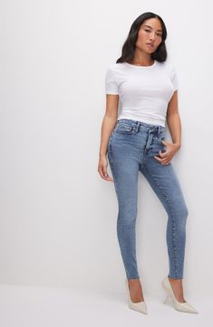 Cut from an organic-cotton blend, these stretch-denim jeans offer ultimate freedom of movement and a sleek skinny-leg cut. 29" inseam; 9" leg opening; 10 1/2" front rise; 15" back rise (size 8) Zip fly with button closure Five-pocket style 98% organic cotton, 2% elastane Machine wash, line dry Imported Black Owned/Founded Fitted Everyday Jeans, Everyday Fitted Full-length Flare Jeans, Everyday High Rise Fitted Jeans, Everyday Fitted High Rise Jeans, Fitted High Rise Jeans For Everyday, Mid-rise Fitted Flare Jeans For Everyday, High Waist Fitted Flare Jeans For Everyday, Fitted Mid-rise Flare Jeans For Everyday, Fitted High Waist Flare Jeans For Everyday