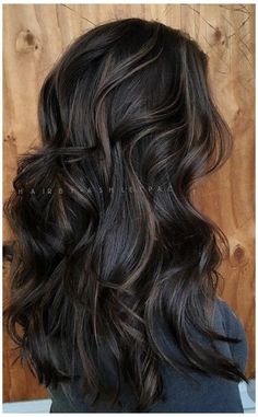 Subtle Dark Balayage, Dark Hair With Definition, Dark Brown With Black Lowlights, Dark Lowlights For Brunettes, Brunette With Black Lowlights, Dark Brown To Black Hair, Black Hair Subtle Balayage, Dark Brown With Black Highlights, Brunette With Black Highlights