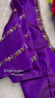 Simple Maggam Designs For Blouse, Brown Color Blouse Design, Violet Colour Aari Blouse Design, Simple Thread Maggam Work Blouses Latest, Simple Designs For Blouse, Purple Color Blouse Designs, Blouse Boat Neck Designs Latest, Aari Work Blouse Simple Design New Model, Aari Work Blouse Sleeve Designs