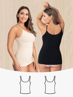 Because two is always better than one, the Shapermint Essentials Scoop Neck Cami is now available in a two-pack. A money saving, ultimate wardrobe staple bundle, with two of these camis you can effortlessly dress up or down everyday of the week. Made from super soft and breathable material, it offers tummy and back smoothing power as well as perfect bust lift. Complete with adjustable, never-dig strap, a scoop neckline, and seamless build, these camis are always flattering and ideal for layering Shapermint Cami, Muffin Tops, Mid Thigh Shorts, Waist Trainer Corset, Fredericks Of Hollywood, Bustier Top, Waist Trainer, Body Shapers, Cami Tanks