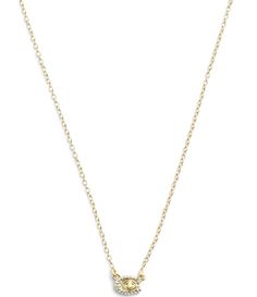 From COACH&#x2C; the Signature C Pav Turnlock Short Pendant Necklace features:Short pendant necklace Brass/glass crystal Lobster clasp closure Approx. 16" length Includes signature COACH jewelry pouchImported. Coach Necklace With Adjustable Chain For Gift, Coach Necklace With Adjustable Chain As Gift, Short Pendant Necklace, Coach Jewelry, Crafts Beautiful, Rhinestone Jewelry, Accessories Jewelry Necklace, Glass Crystal, Dillard's