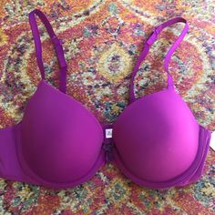 Nwt Purple Demi Bra Is Lightly Lined And Smooth For Invisible Coverage Under T-Shirts. The Adjustable Straps Also Convert To Racerback. Purple Bras, White Bralette, Triangle Bralette, Racerback Bra, Everyday Bra, Demi Bra, Nursing Bra, One Piece Bodysuit, Black Bra