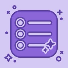 a purple icon with stars and circles on it