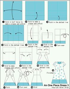 how to make an origami dress out of paper - step by step instructions