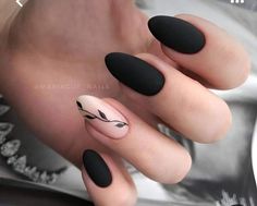 Celebrate fall with Autumn Leaves nail designs that capture the beauty of the season. These easy-to-create, durable nails are perfect for adding a touch of seasonal charm to your look. Click the pin to explore more and follow us for fresh nail inspiration! #FallNails #AutumnLeaves #NailDesigns #ShortNails #NailArt Short Pretty Acrylic Nails Black, Black Nail Designs Wedding, Black Dainty Nails, Black Nails Edgy, Mat Black Nails Design, Clear Nails Black Design, Edgy Oval Nails, Formal Nails With Black Dress, Minimalist Goth Nails