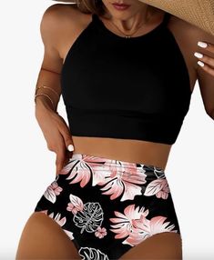 Super Cute Herseas 2 Piece Bathing Suit. Adjustable Spaghetti Straps with a cute design that will fits different body shapes. Cute Swimming Suits, Womens Bathing Suits Tankini, Swimsuits 2023, High Waisted Bikinis, High Waist Swimsuit, Women's Swimsuit, High Waisted Bathing Suits, Swimsuit Material