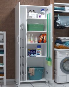 a laundry room with a washer and dryer next to each other in it