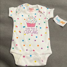 Never Worn Onesie Cute White Onesie For Spring, Cute White Spring Onesie, Playful White Onesie For Spring, Casual Pink Onesie For Birthday, Playful White Onesie For Birthday, Cute White Onesie For Gender Reveal, Cute White Onesie For Birthday, White Playful Onesie For Birthday, Cute White Cotton Onesie