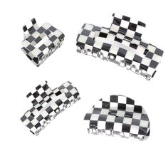 PRICES MAY VARY. ★Material: Made of acrylic resin and alloy, durable and stable, with good hardness, not easy to break, comfortable to wear and light in weight, won't make you feel uncomfortable. ★Package Include: you will receive 4 pieces of checkered hair clips, different styles of hair clips will provide multiple choices for you to decorate your hair and make elegant hairstyles. ★Good design: Classic black white checked pattern. There are 4 different hair clips shapes, including square and se Checkered Hair, Teeth Design, Birthday Banquet, Hair Accessories For Girls, Hair Claw Clips, Hair Accessories Clips, Hair Routine, Claw Clips, Different Hairstyles