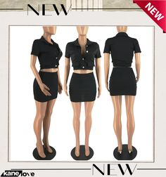 Solid Short Sleeve Mini Skirt 2 Piece Sets Skirt Suits, 2 Piece Sets, Skirt Sets, Two Piece Sets, Skirt Suit, 2 Piece, Skirt Set, Mini Skirt, Two Piece