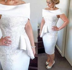 Tea Length White Mother of the Bride Dresses · dressydances · Online Store Powered by Storenvy Parade Dress, Custom Made Prom Dress, Bride Dress Lace, Awesome Outfits, White Off Shoulder, Mothers Dresses, Lace Dresses, Dresses Lace, African Wear