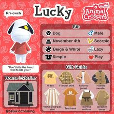 an animal crossing character is shown in the game's user interface, which includes clothing and