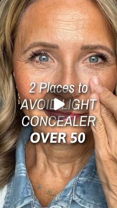 Kimberly Weimer on Instagram: "In areas more prone to movement try to avoid concealing/foundations that are too light.   In addition to creasing, lighter shades inadvertently highlight the problem areas and draw attention to them instead of away.   Instead, try placing a shade one or two shades lighter than your foundation in the areas I mentioned in the video to draw the eye to a different place.   @stansoutbeauty sponge can@be used damp or dry! I love it so much and use code kimlightupyourface for 20% off.   SAVE and SHARE  this video for future reference. 💃🏼  FOLLOW for MORE EASY OVER 50 MAKEUP TIPS   #over50makeup #matureskinmakeup #midlife #menopause #maturemakeuptips #agingwell #over50andfabulous #agegracefully #naturalbeauty #seintmakeupartist #teacher #simplebeauty #growingoldgra Makeup Age 50 For Women, Makeup On Wrinkled Skin, Makeup Over 50 Make Up How To Apply, How To Put On Foundation And Concealer, Eye Makeup For Women Over 50 With Glasses, Makeup Tips For Older Women Over 50 Eyes, Makeup Looks Over 50 Over 50, Concealer Over 50