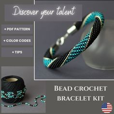 the bead crochet bracelet kit includes instructions to make it and how to use it