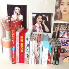 Red Velvet Collection, Kpop Room Ideas, Kpop Wishlist, Kpop Shelf, Velvet Aesthetic, Velvet Room, Merch Aesthetic