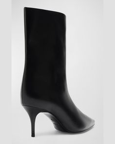 "Find SCHUTZ Frances Leather Kitten Ankle Booties on Editorialist. Schutz \"Frances\" sophisticated ankle booties crafted from quality leather, featuring a pointed toe and a low kitten heel, and are the perfect pair to slip into for a dance party. They're not too high nor too low and will provide style and comfort all at once. 2.00 in / 50 mm kitten heel Pointed toe Pullon style Leather outsole Lining: Synthetic Spot clean Made in Brazil" Black Kitten Heel Boots, Pointy Toe Kitten Heel Boots, Luxury Black Pointed Toe Booties, Black Pointed Toe Booties With Buckle Closure, Black Pointed Toe Booties With 4-inch Heel, Black Ankle Booties, Ankle Booties, Perfect Pair, Kitten Heels