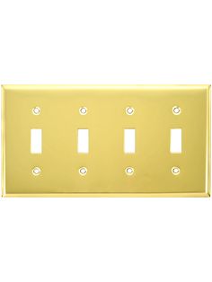 a light switch plate with three lights on each side and four outlets in the middle