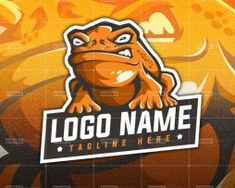 a logo with an image of a lizard on it's face and the words logo name