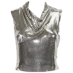 Gianni Versace Couture 90s Metallic Mesh Silver Top It.38 For Sale at  1stdibs Metallic Mesh Top, Gianni Versace 90s, Versace 90s, Versace Top, Metallic Mesh, Drape Top, Versace Couture, Versace Brand, Silver Top