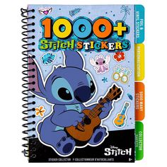 a notebook with stickers on it and an image of stitch - stitch stitch stitch stitch stitch