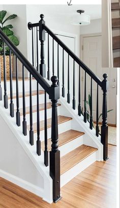 the steps in this house are painted black and white