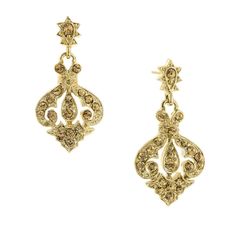 Gold Tone Lt. Colorado Drop Earrings Channel Jewelry, Refined Fashion, 1928 Jewelry, Gold Topaz, Jewelry Companies, Gold Drop Earrings, Arabesque, The Collection, Fashion Earrings